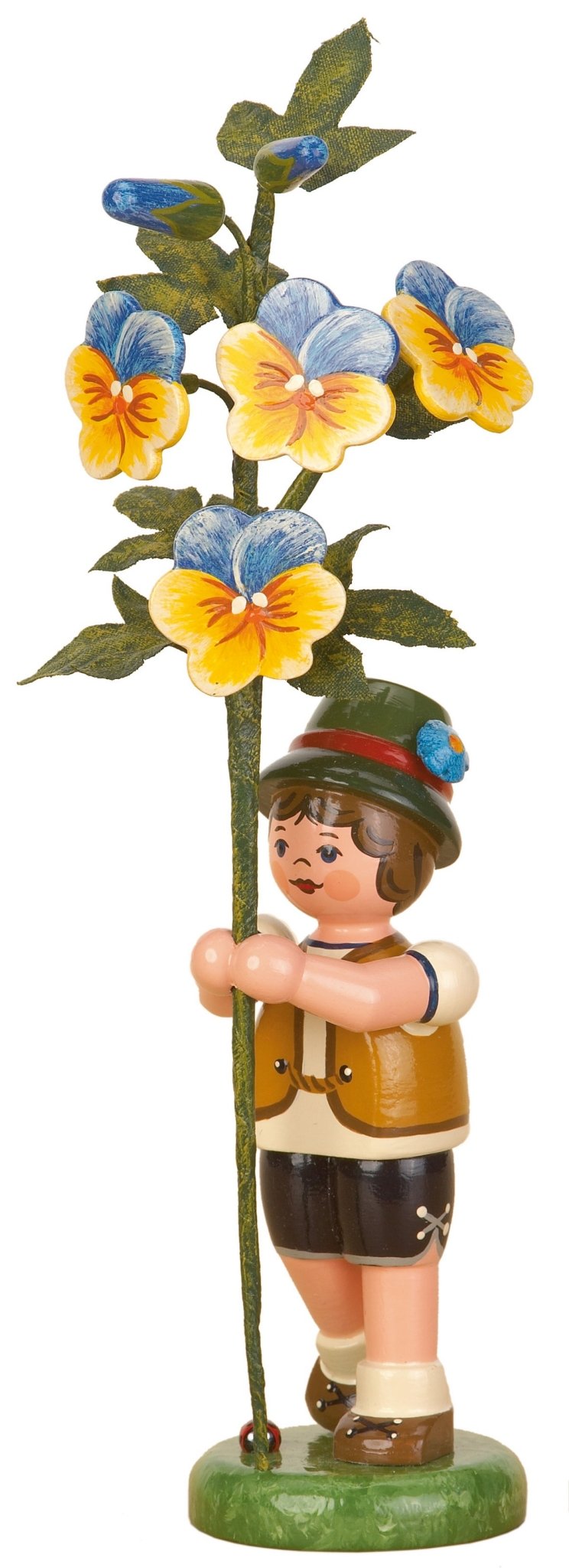 HUB - 308h5003 - Hubrig Volkskunst 'Blumenkinder Junge - Hornveilchen 17cm'