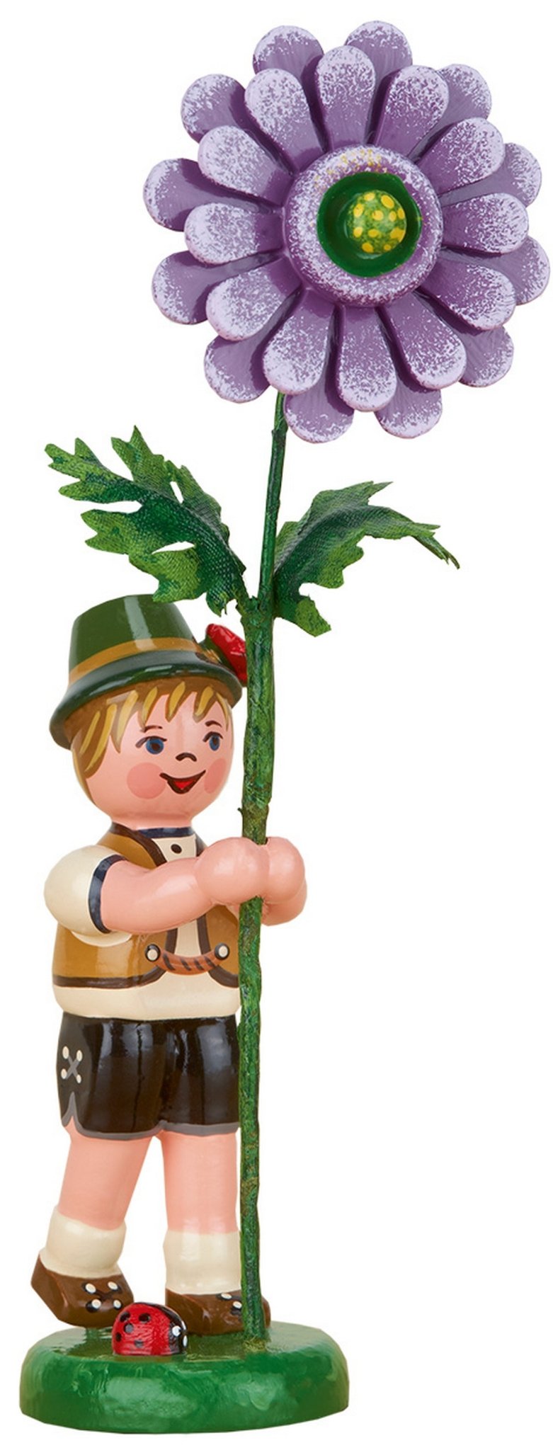 HUB - 308h0013 - Hubrig Volkskunst 'Blumenkinder Junge mit Dahlie - 11cm'