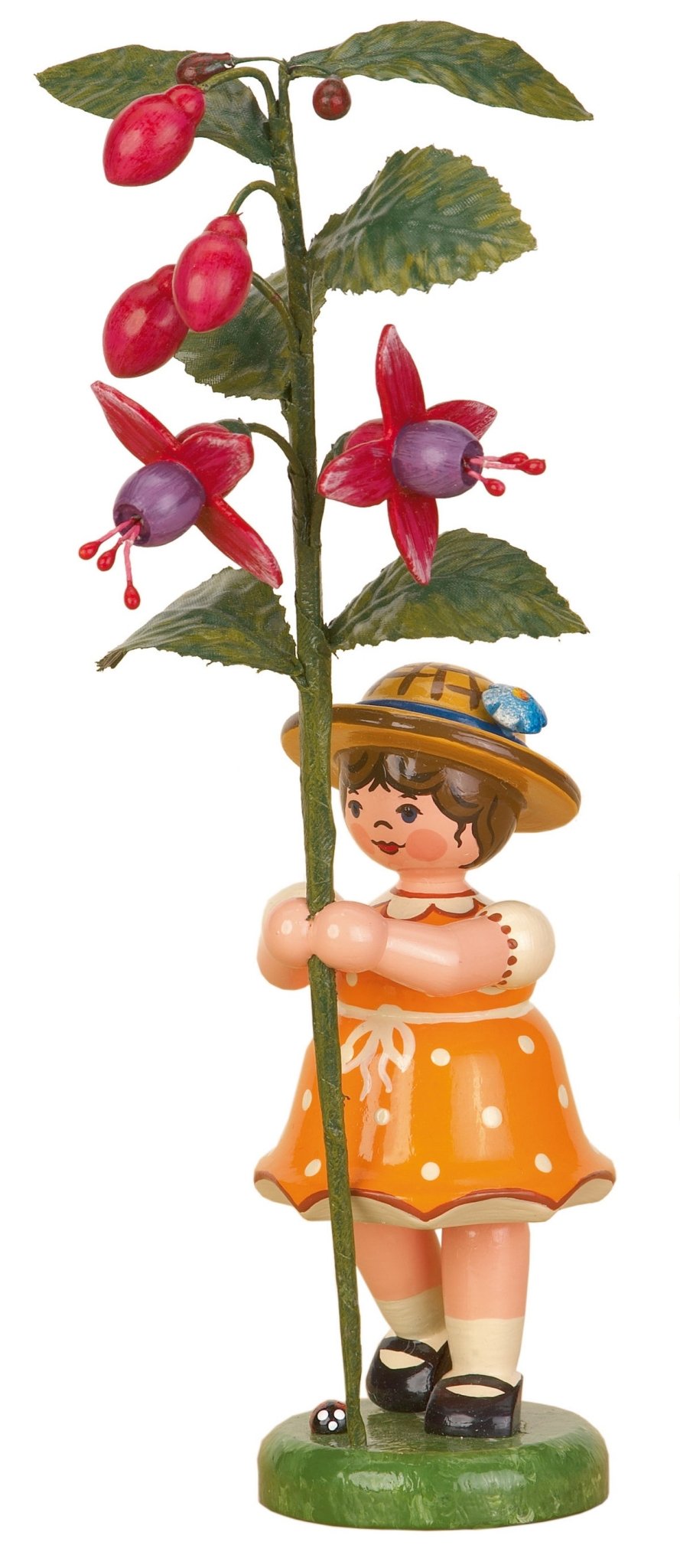 HUB - 307h5001 - Hubrig Volkskunst 'Blumenkinder Mädchen - Fuchsie 17cm'