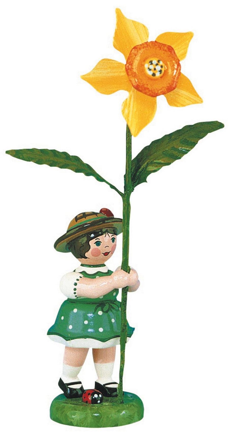 Hubrig Volkskunst 'Blumenkinder Mädchen mit Narzisse - 11cm'-HUB-307h0002