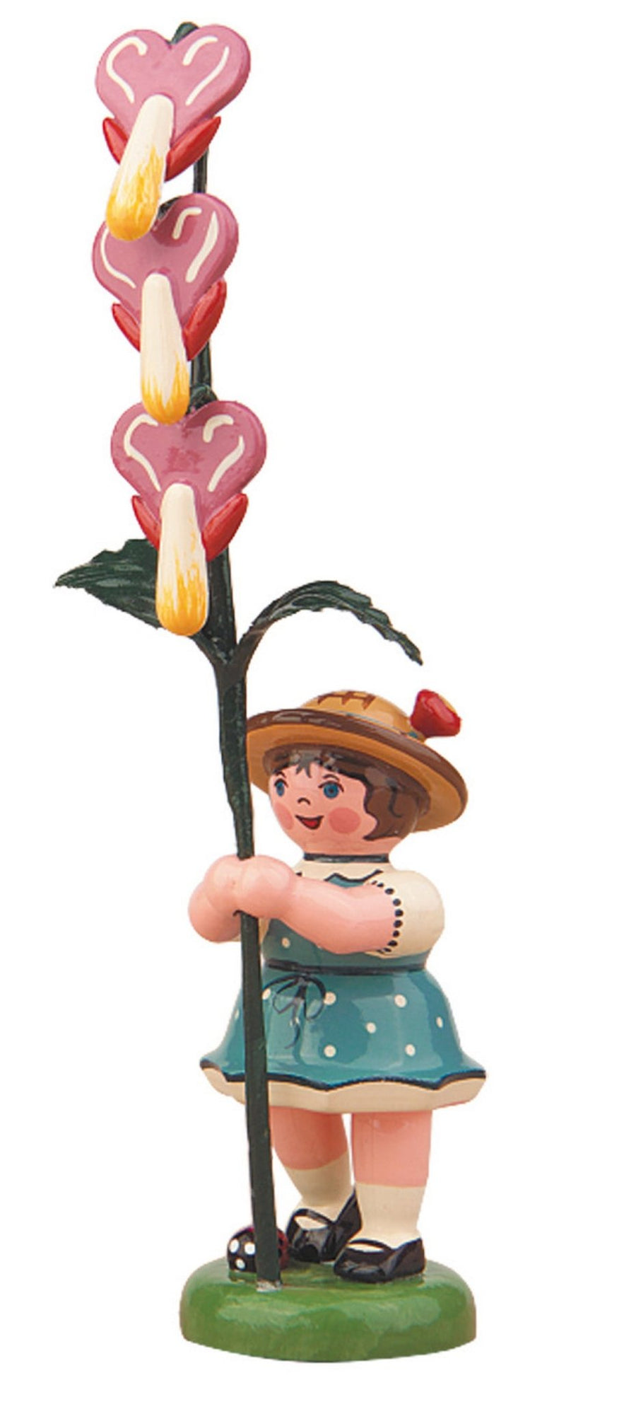 HUB - 307h0006 - Hubrig Volkskunst 'Blumenkinder Mädchen mit Tränenden Herz - 11cm'