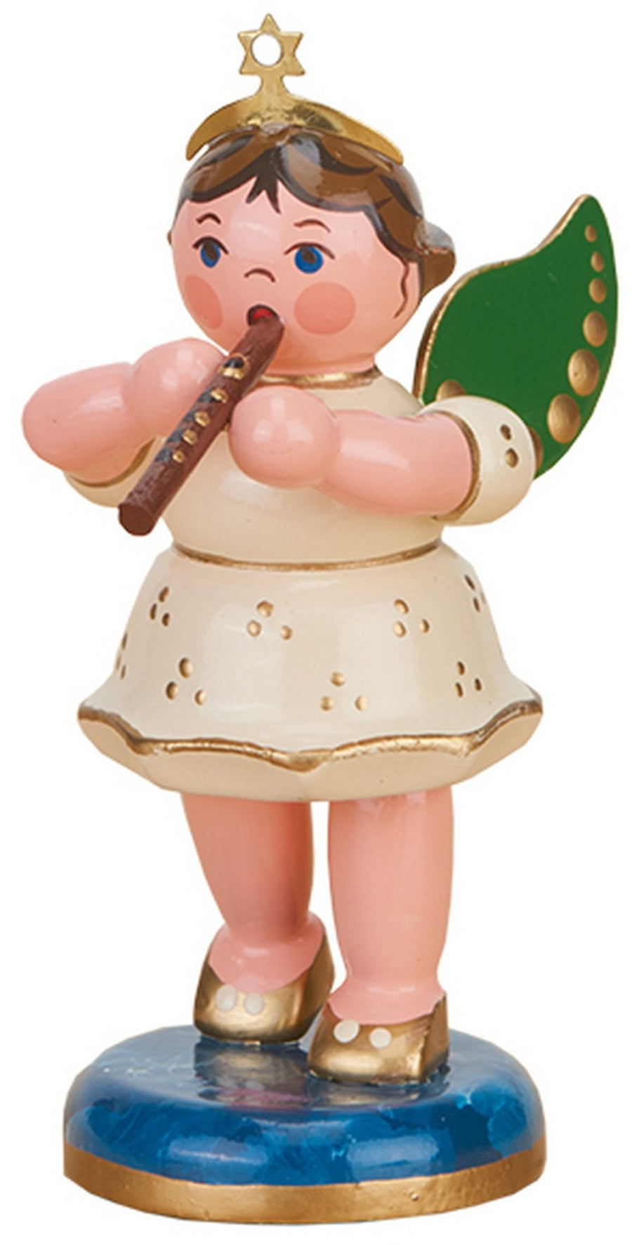 HUB - 121h0026 - Hubrig Volkskunst 'Engel mit Flöte 6,5cm'