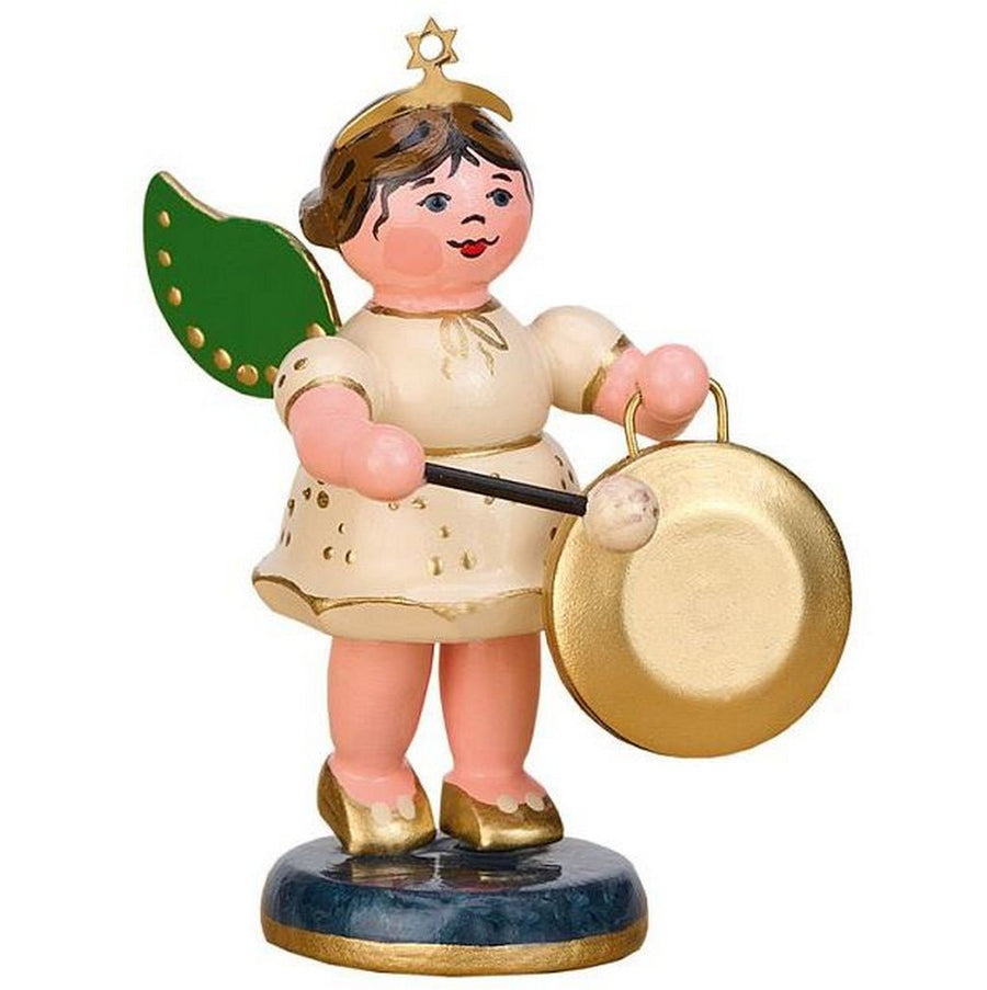 HUB - 121h0045 - Hubrig Volkskunst, Engel mit Gong 6,5cm, neu in 2024