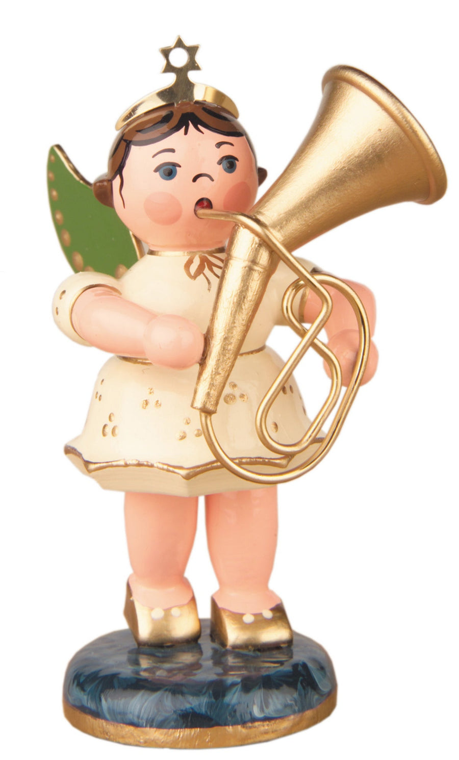 HUB - 121h0033 - Hubrig Volkskunst 'Engel mit Tenorhorn 6,5cm'