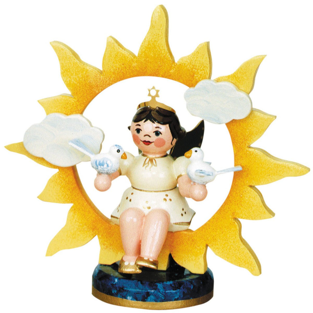 HUB - 121h0201 - Hubrig Volkskunst 'Engel - Sonne mit Tauben 6,5cm'