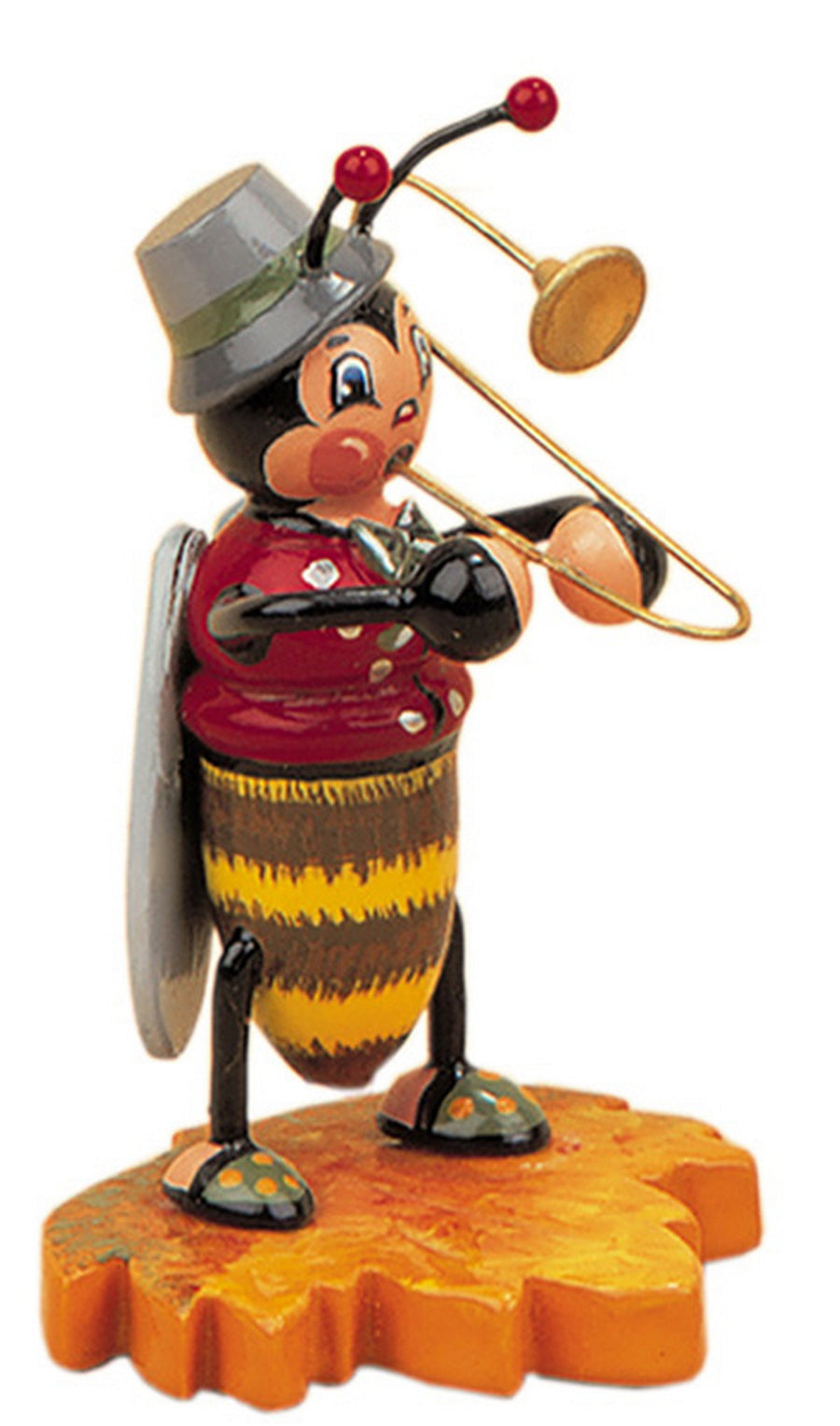 HUB - 307h0032 - Hubrig Volkskunst 'Hummelmännchen mit Posaune'