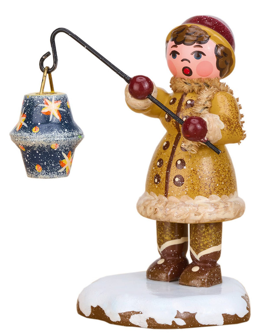HUB - 110h0002 - Hubrig Volkskunst 'Winterkinder - Mädchen m.Sternhimmellampion 8cm'