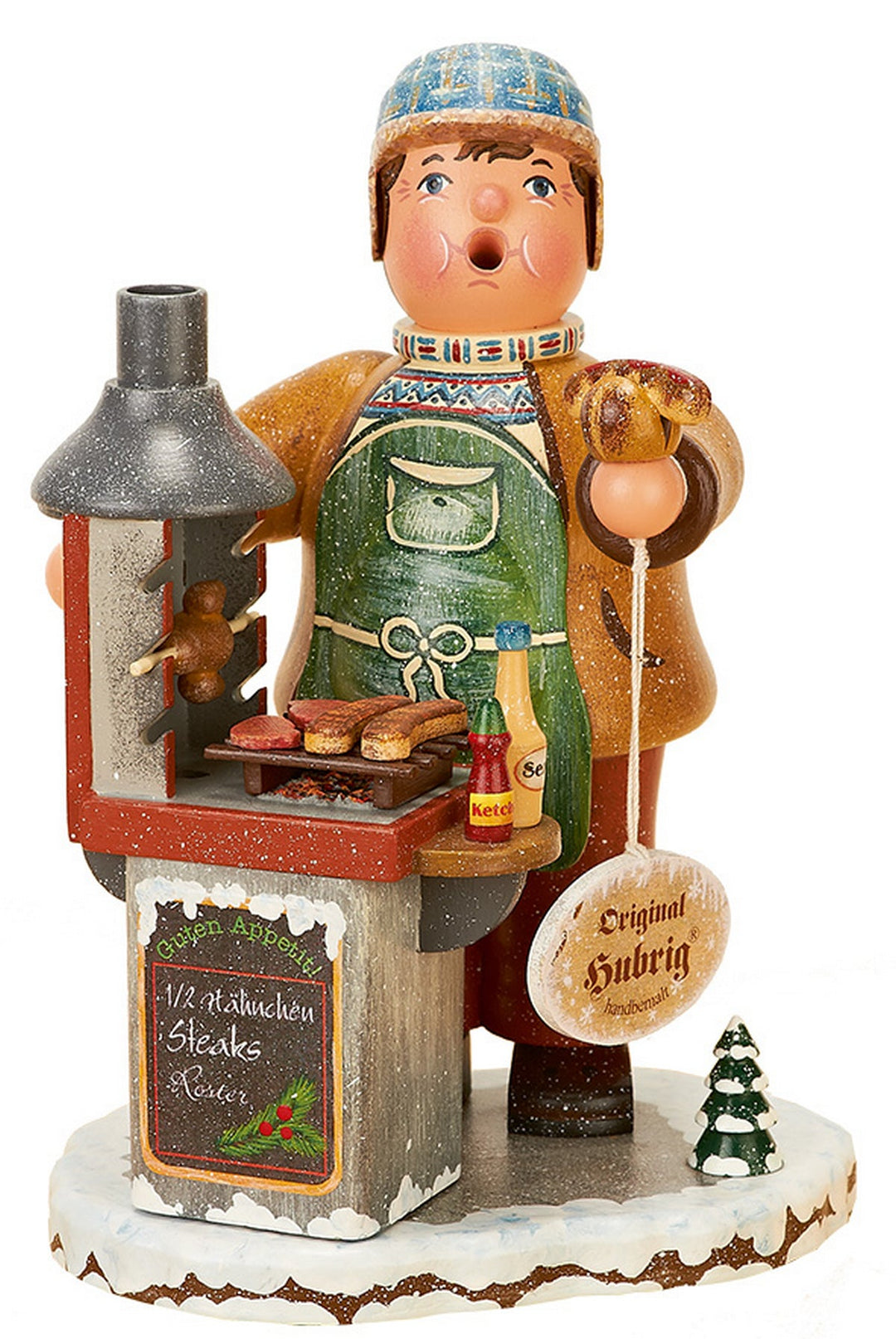 HUB - 105h4006 - Hubrig Volkskunst 'Winterkinder Räuchermann Grillmeister 20cm'