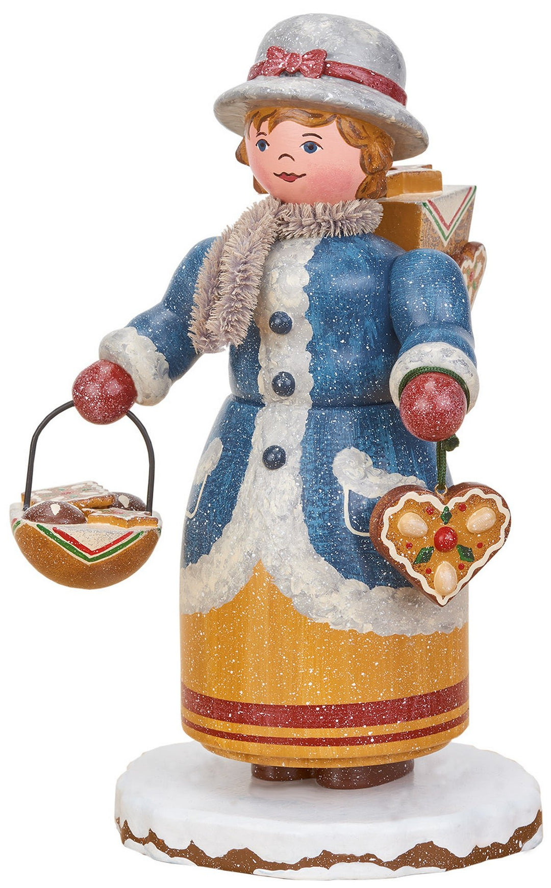 HUB - 105h4010 - Hubrig Volkskunst 'Winterkinder Räuchermann Lebkuchenhändlerin 20cm'