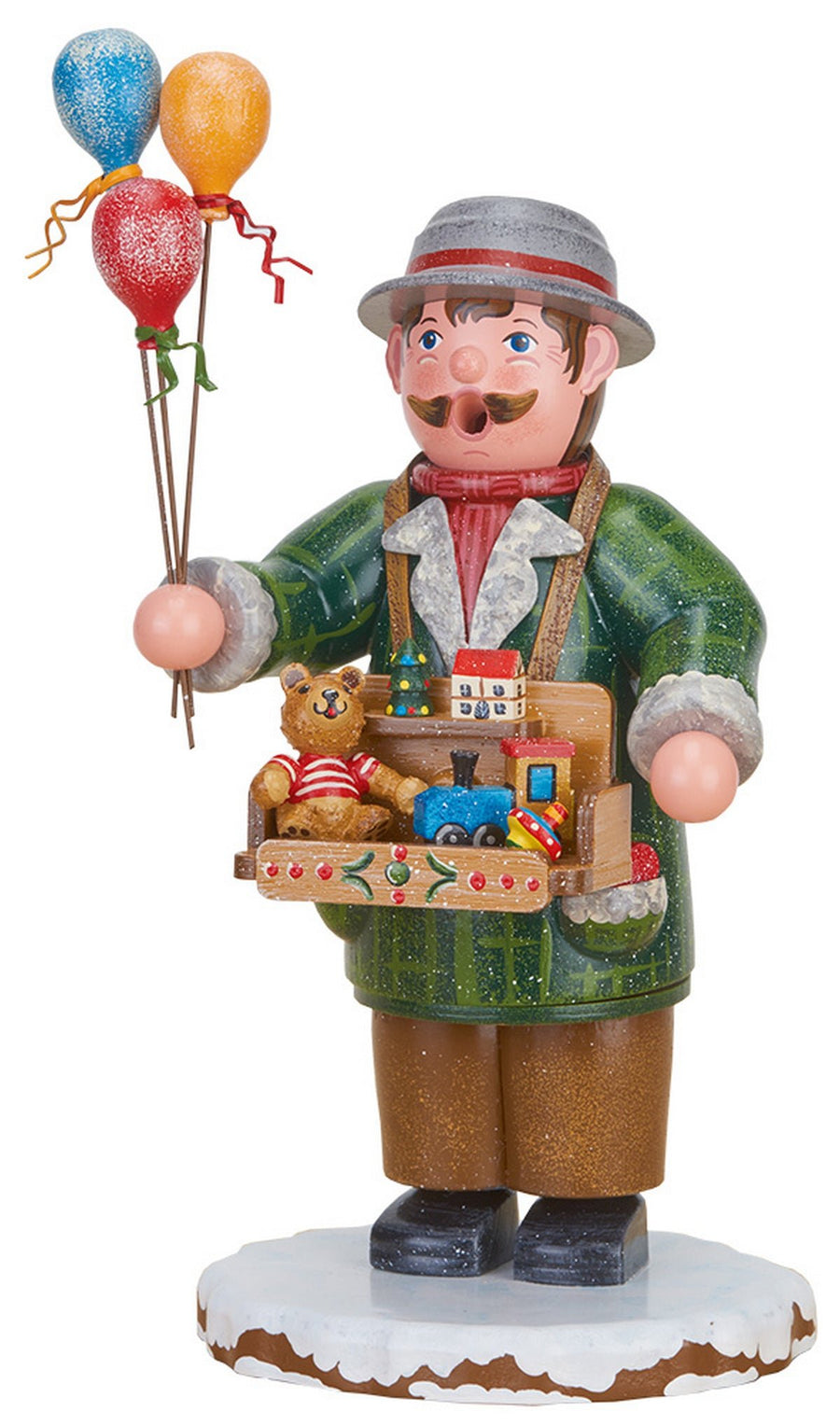 HUB - 105h4008 - Hubrig Volkskunst 'Winterkinder Räuchermann Spielzeughändler 20cm'