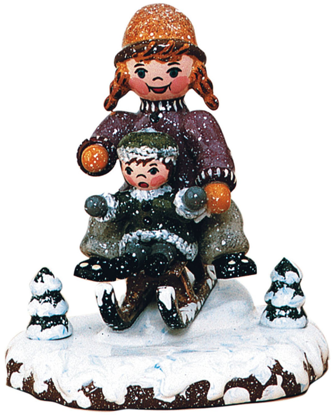 HUB - 110h1008 - Hubrig Volkskunst 'Winterkinder - Schlittenfahrerin 7cm'