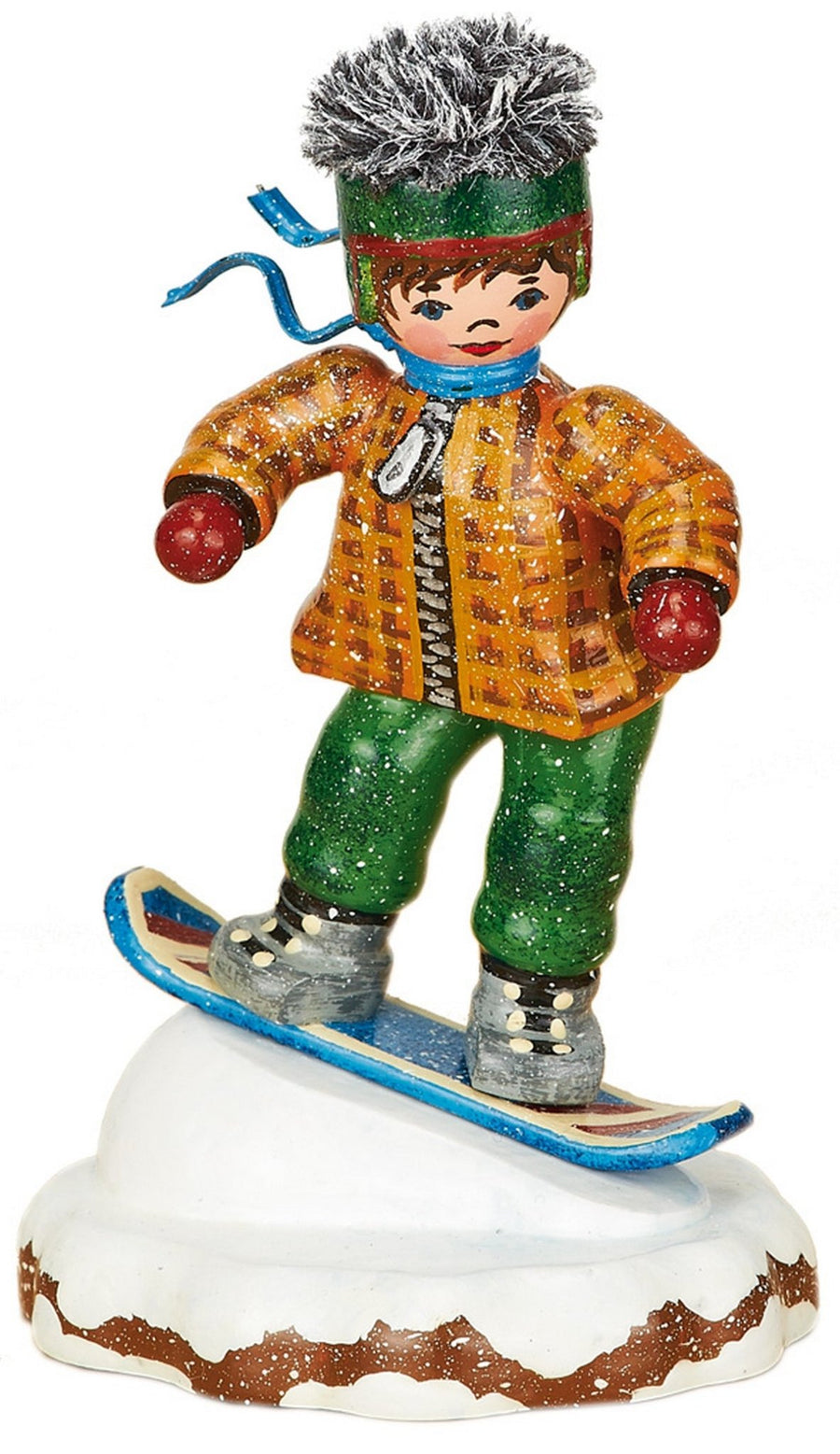 HUB - 110h0033 - Hubrig Volkskunst 'Winterkinder - Snowboardfahrer 8cm'