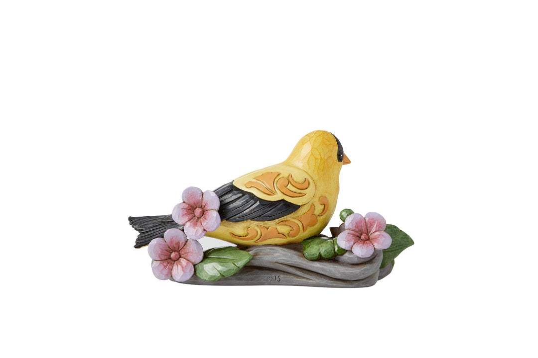 6010282 - Jim Shore - 'Figur Golden Harmony - Stieglitz / Goldfinch - h 11cm'