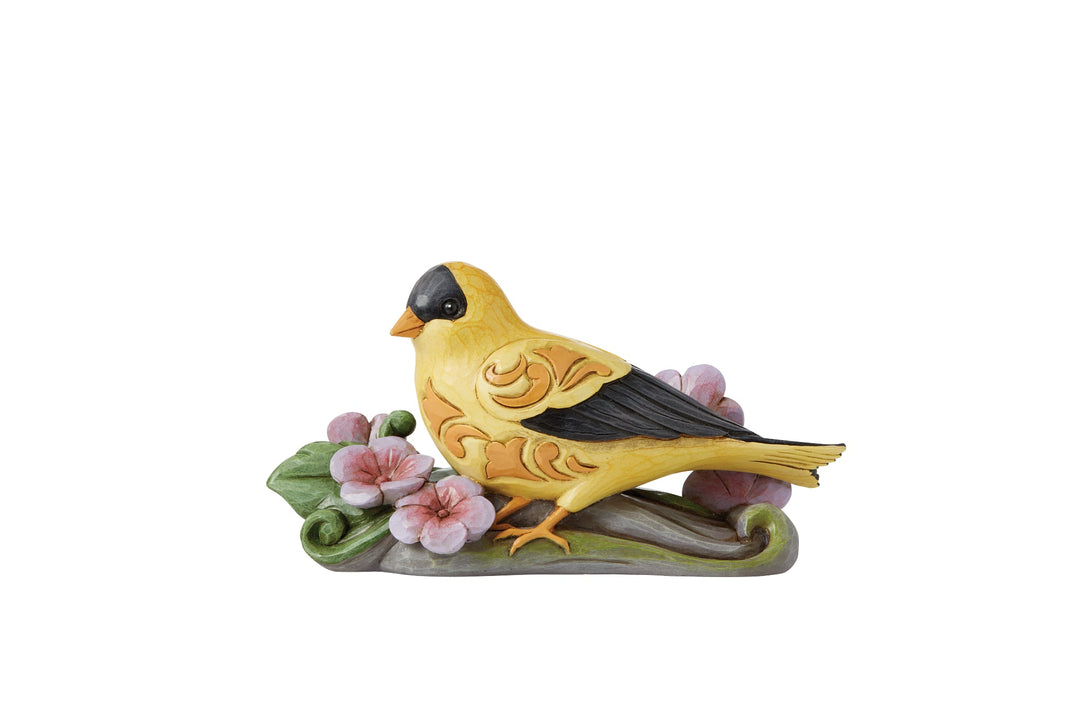 6010282 - Jim Shore - 'Figur Golden Harmony - Stieglitz / Goldfinch - h 11cm'