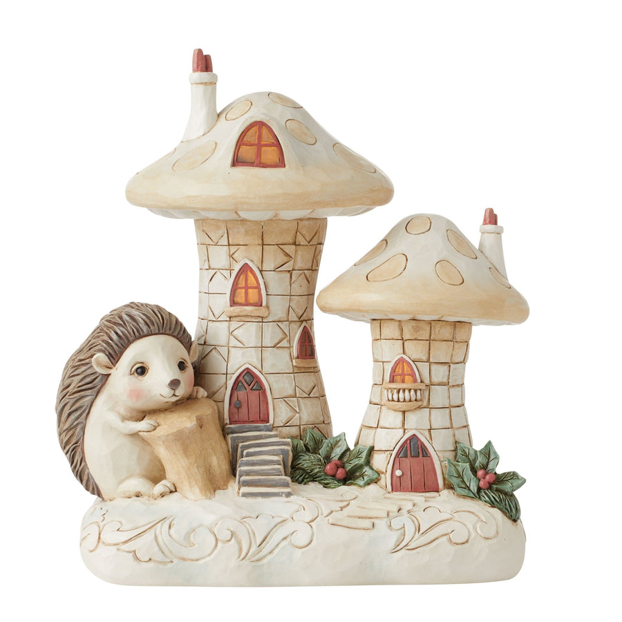 6012684 - Jim Shore Figuren - Woodland Pilz Cluster beleuchtetes Haus - 21,5cm hoch