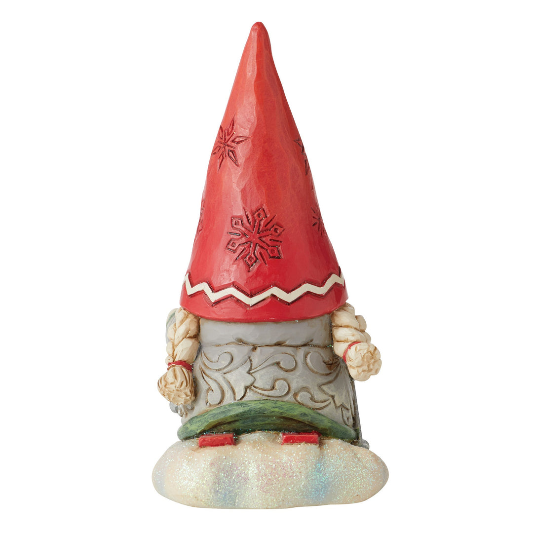 Jim Shore - Heartwood creek 'Gnome on the Slopes (Gnome Skier with Braids) N' 2022-6010844