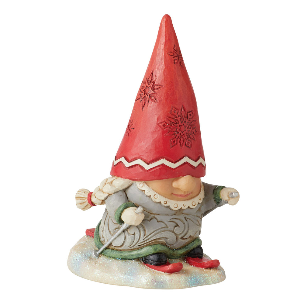 Jim Shore - Heartwood creek 'Gnome on the Slopes (Gnome Skier with Braids) N' 2022-6010844