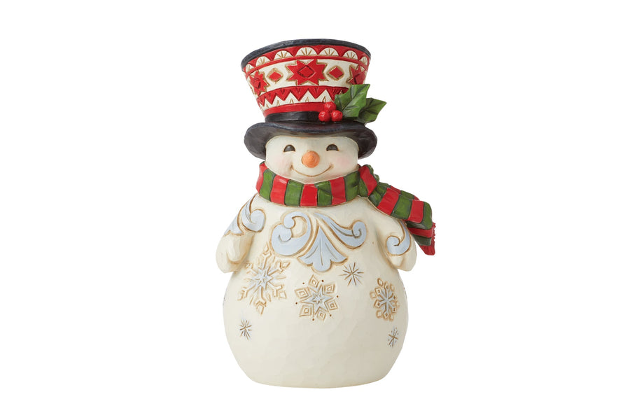 6012963 - Jim Shore Snowman 'Schneemann mit großem Hut - 13cm' 2023