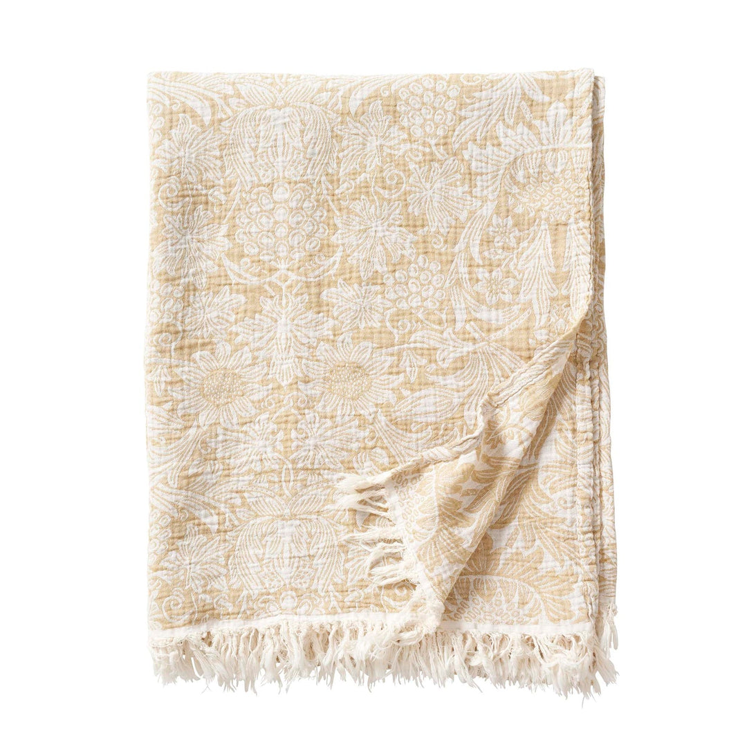 KLI - 272301 - KLIPPAN - 100% Langfaser - Baumwolldecke Sunflower, 140x200cm, gold