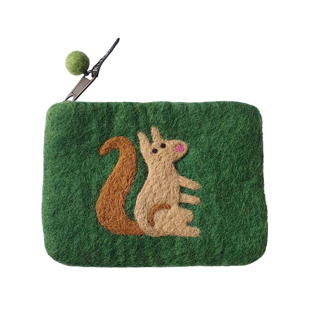 KLI - 590462 - KLIPPAN - Filztasche Eichhörnchen, Wolle von Hand geknetet, 10x14cm