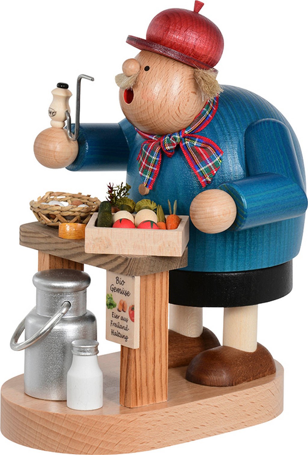 KWO - 21445 - KWO - Räuchermann Bio - Bauer, Holzkunst, 20cm