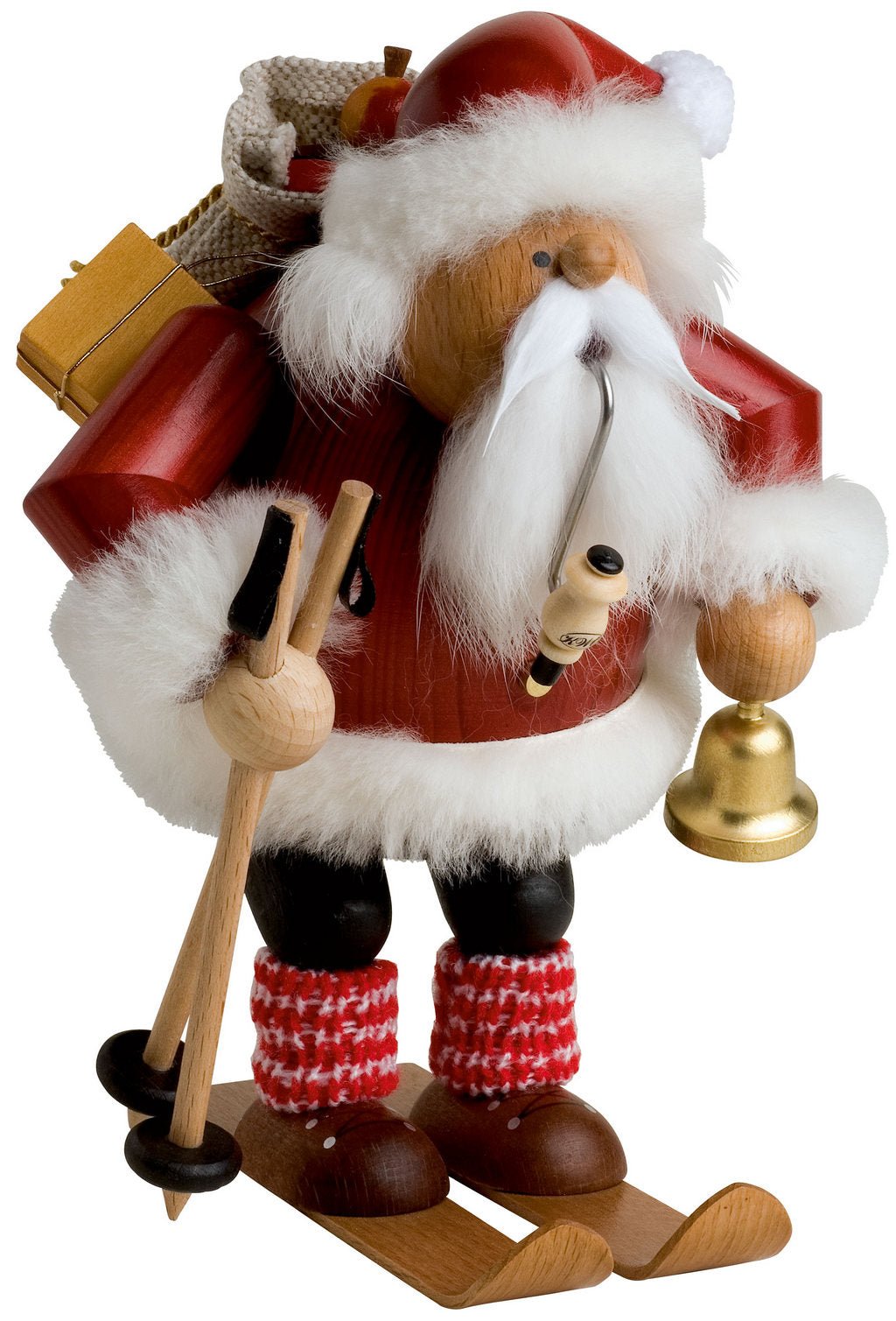 KWO - Räuchermann Weihnachtsmann auf Skier, 20cm-KWO-21692