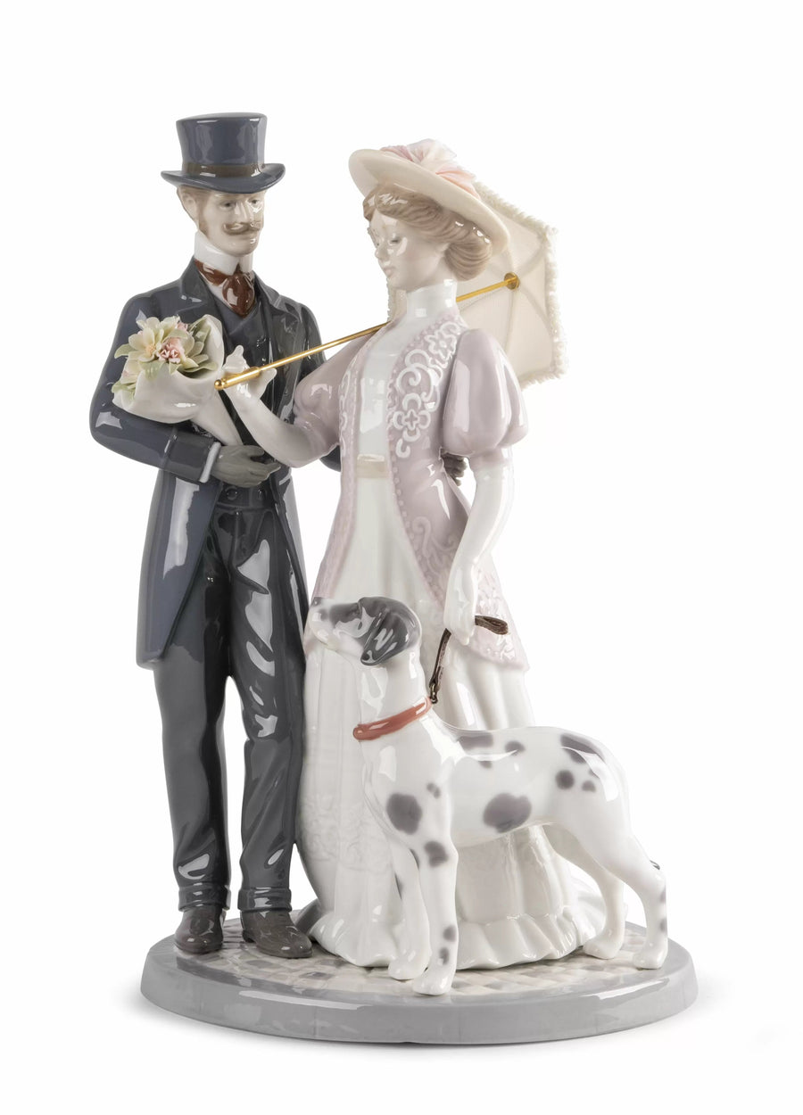 LLADRO® - 'EIN ROMANTISCHER SPAZIERGANG - A Romantic Stroll - 33 x 22 x 18 cm' 01009551-010-09551