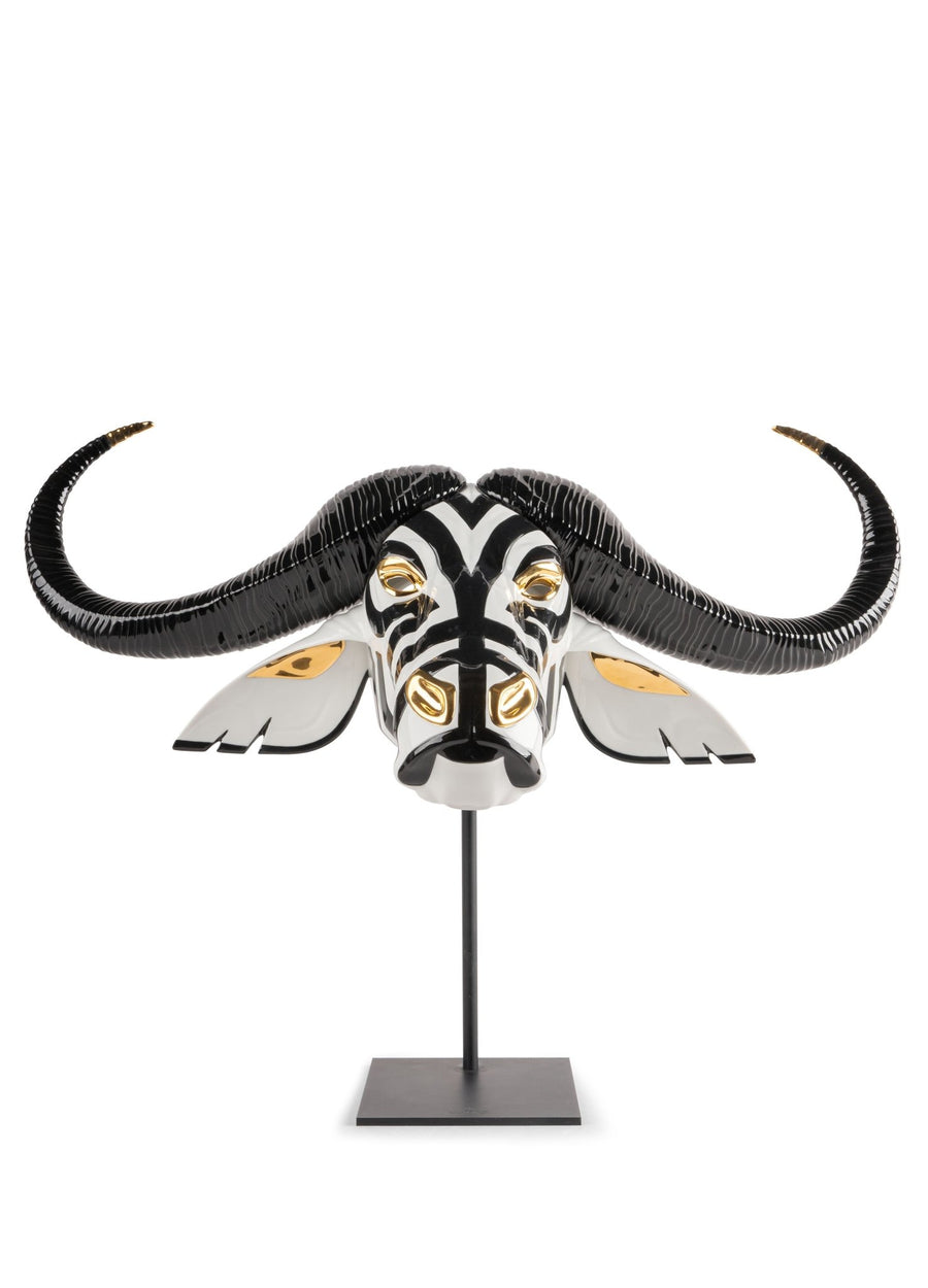010 - 09594 - LLADRO® Figur »Buffalo mask (black - gold) Sculpture 64cm breit« 01009594