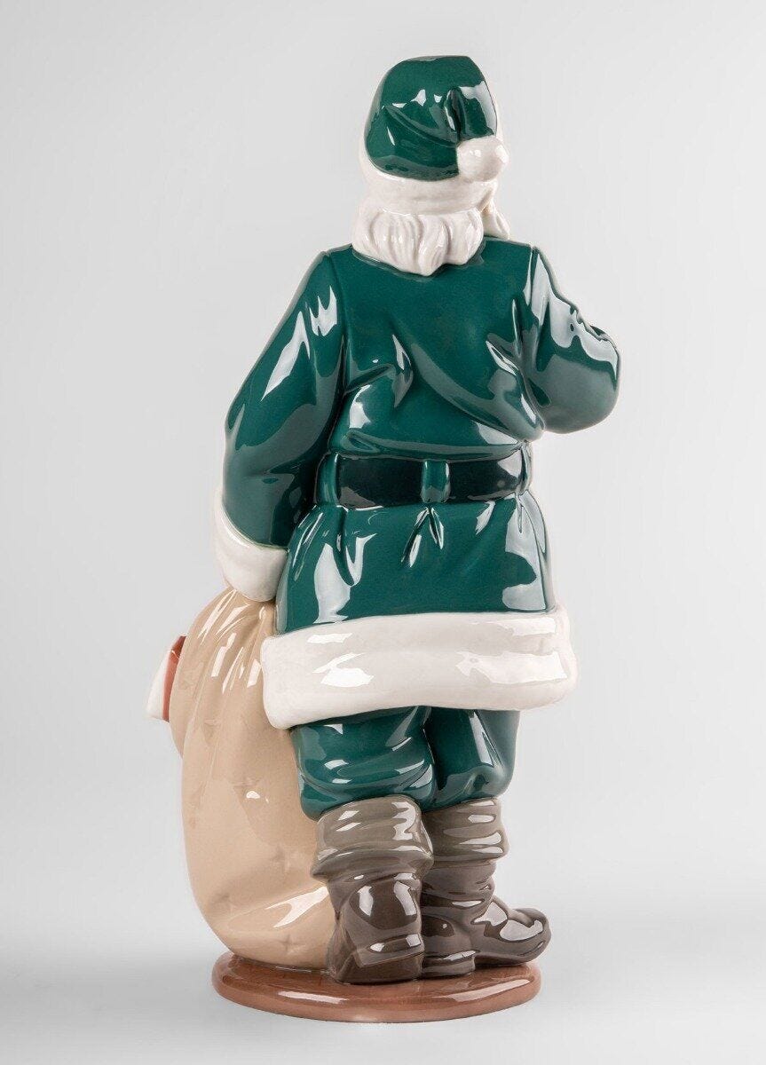 010 - 09687 - LLADRO® Figur 'Der Weihnachtsmann ist da - Santa is here Figurine green 33cm' 01009687