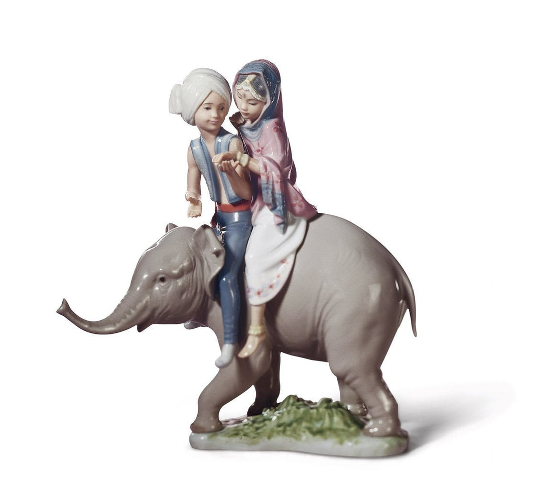 010 - 05352 - LLADRO® Figur »Hindukinder auf Einem Elefanten« 01005352