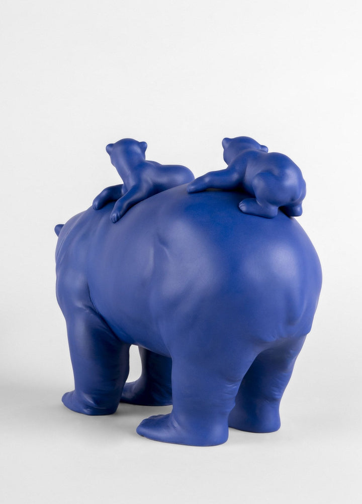 010 - 09565 - LLADRO® Figur »Mutter Bär und Babys (blue - gold) Sculpture limitiert - 39cm l« 01009565