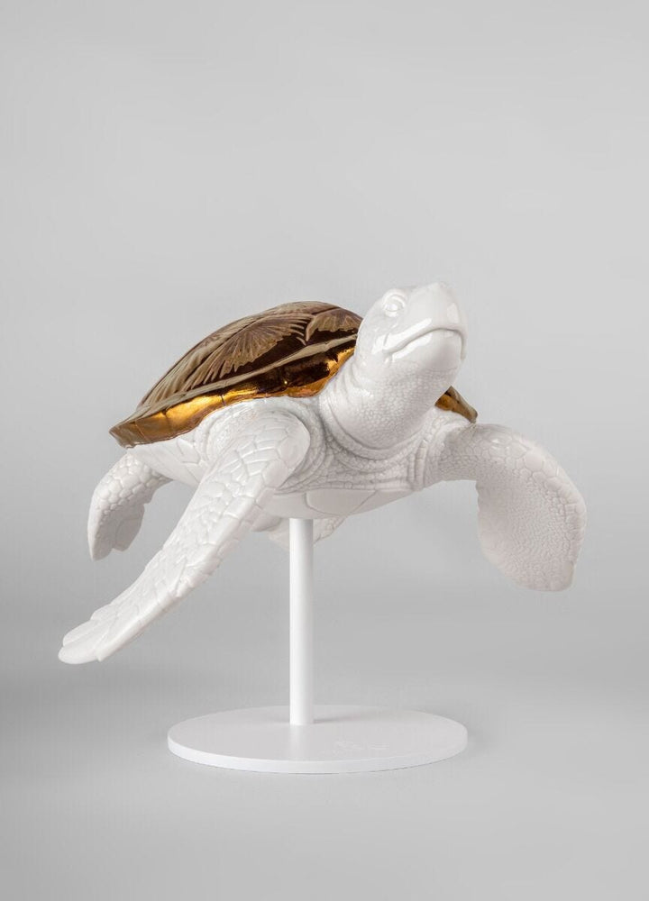 010 - 09597 - LLADRO® Figur »Sea Turtle II (white - copper) Sculpture« 01009597
