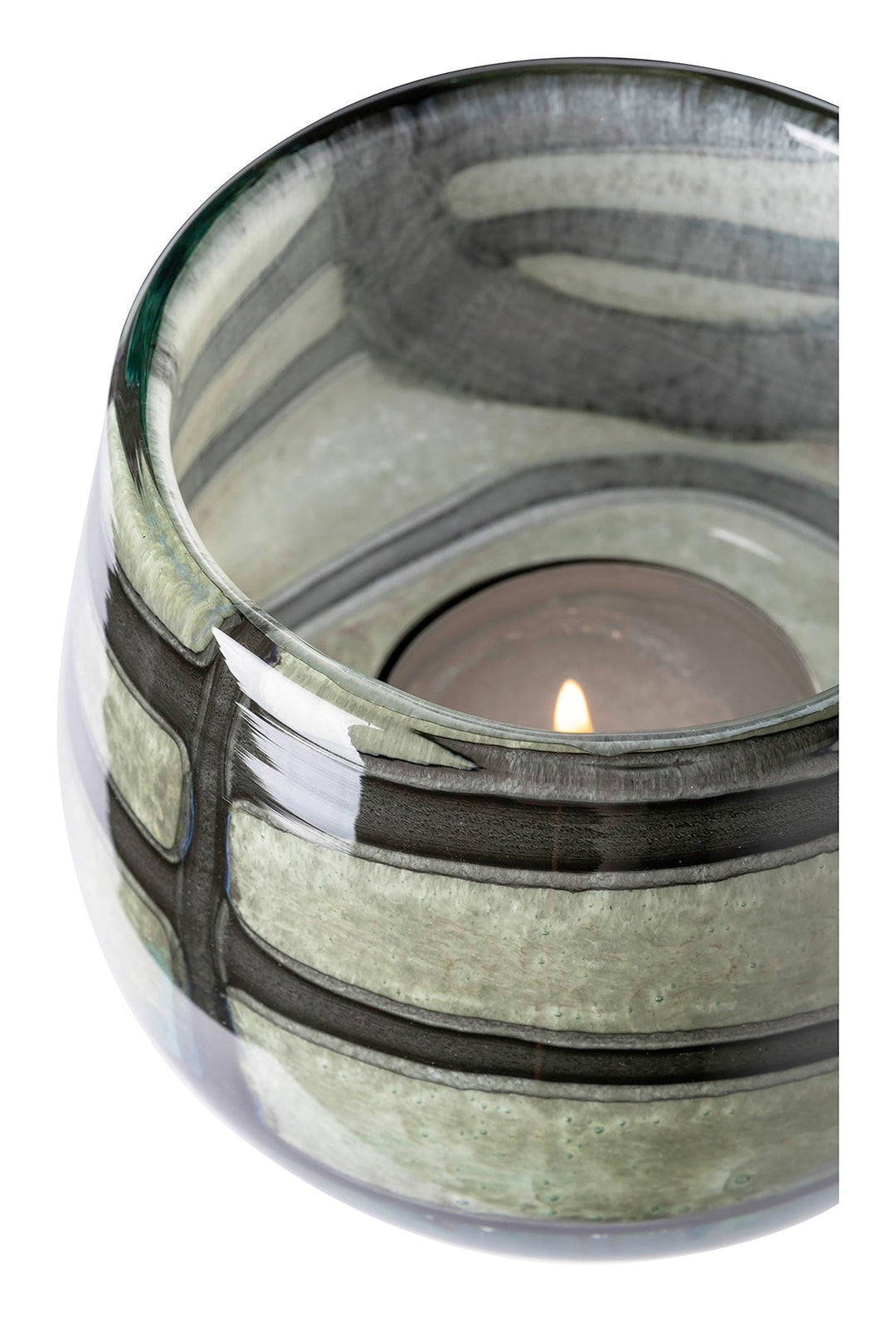 FINK - 115374 - MARLY Vase & Windlicht, schwarz - salbei 13,5cm, Fink