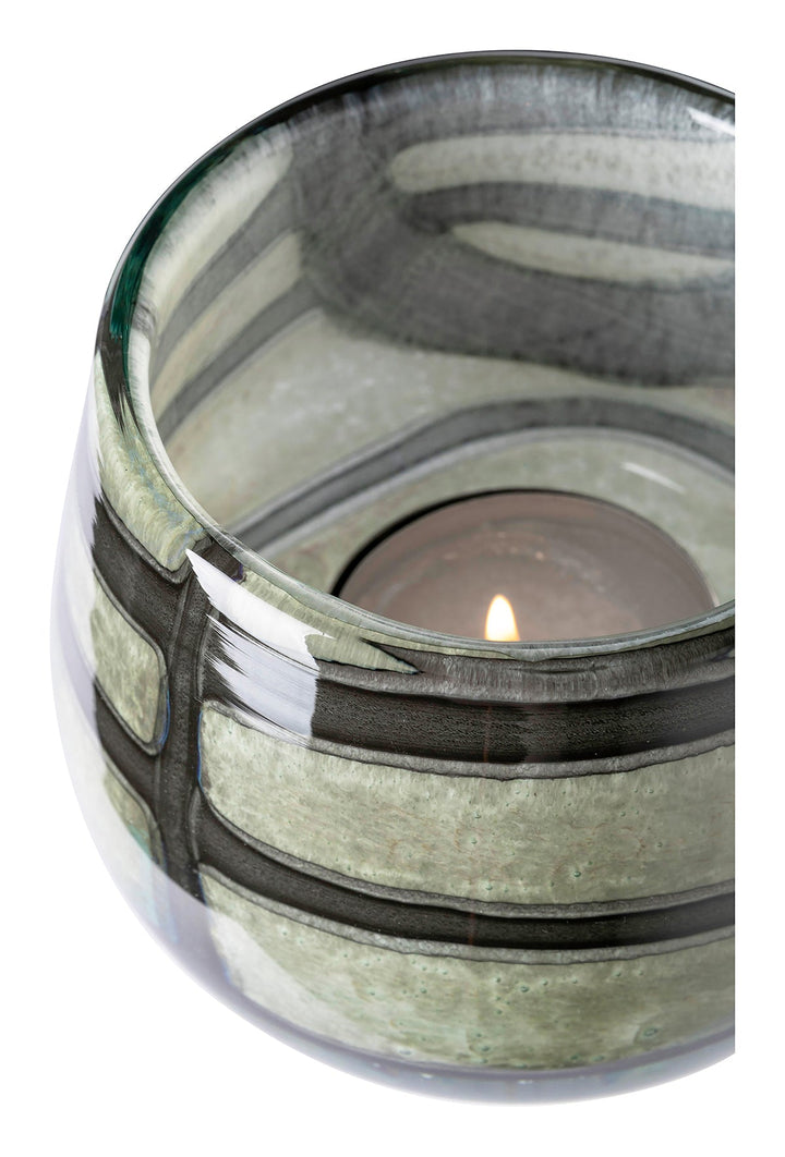 FINK - 115374 - MARLY Vase & Windlicht, schwarz - salbei 13,5cm, Fink