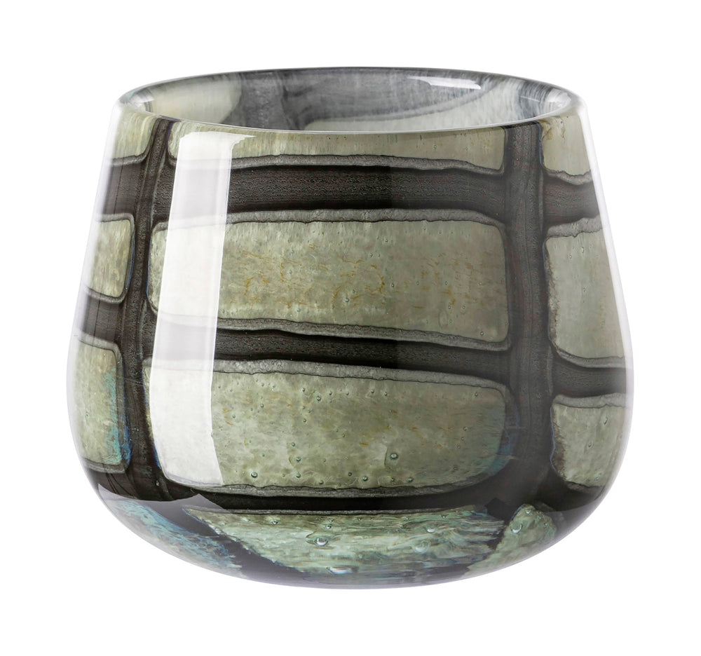 FINK - 115374 - MARLY Vase & Windlicht, schwarz - salbei 13,5cm, Fink