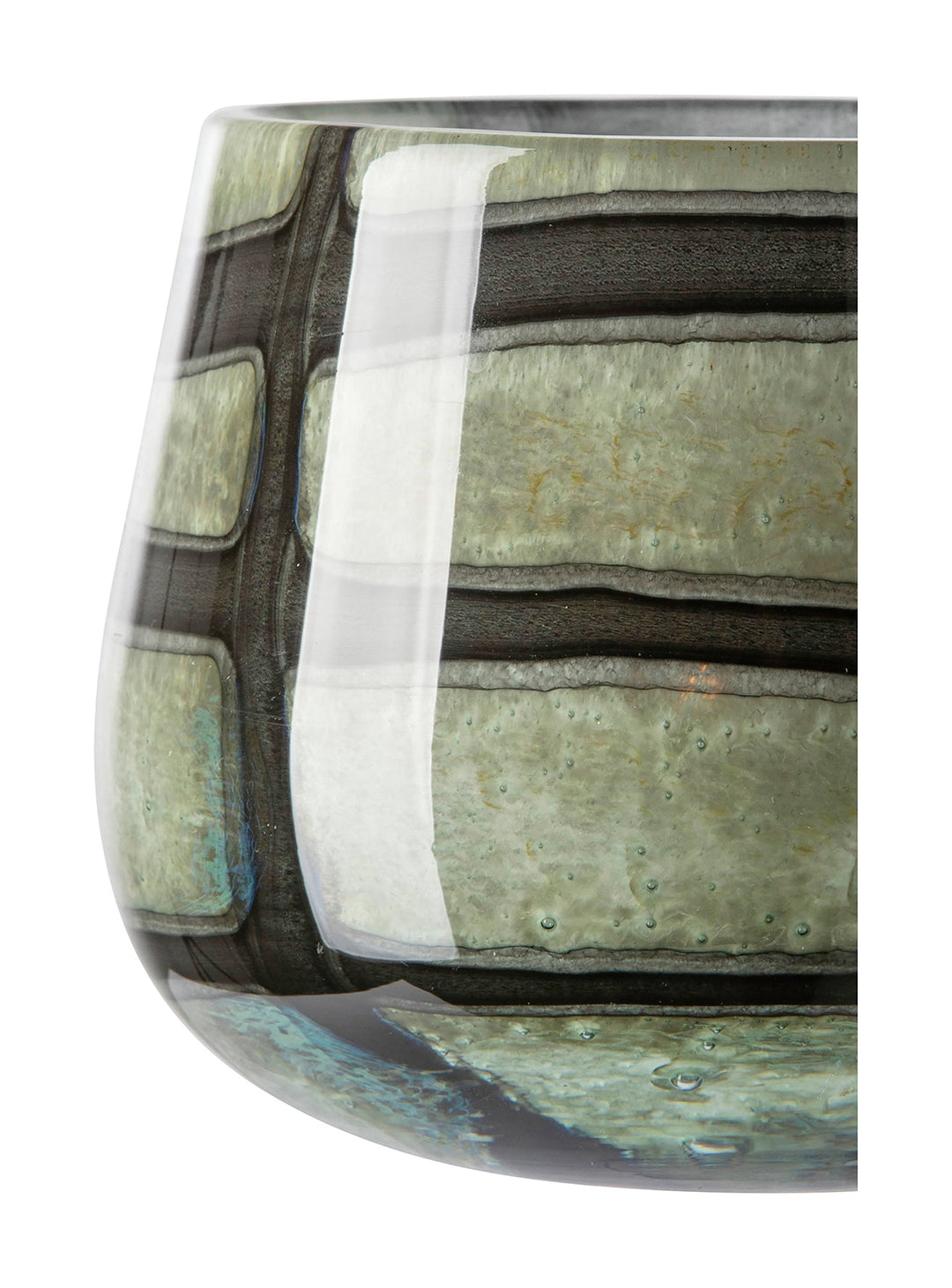 FINK - 115374 - MARLY Vase & Windlicht, schwarz - salbei 13,5cm, Fink