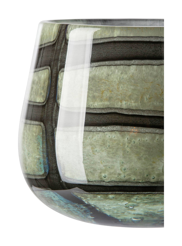 FINK - 115374 - MARLY Vase & Windlicht, schwarz - salbei 13,5cm, Fink