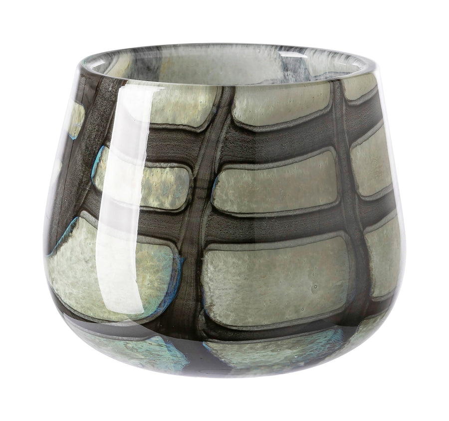 FINK - 115374 - MARLY Vase & Windlicht, schwarz - salbei 13,5cm, Fink
