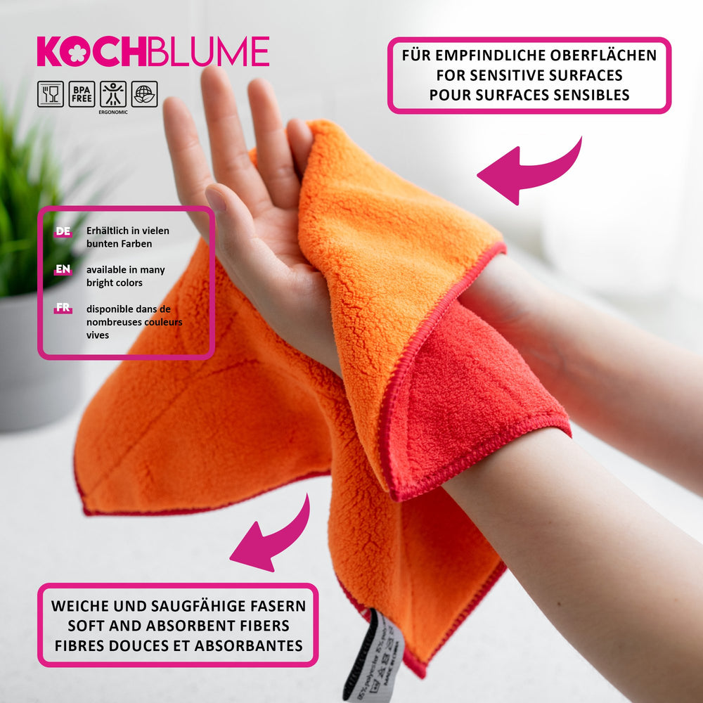 KOBL - 20101.04 - Microfasertuch - 30 x 30 cm, KochBlume, rot - orange