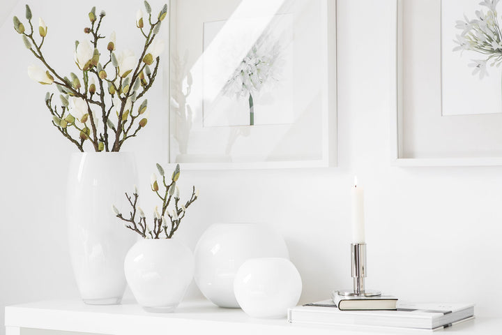 FINK - 115278 - MOON - Glas Vase, Opalglas weiss 16cm, Fink