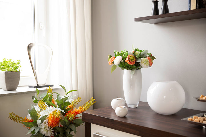 FINK - 115279 - MOON - Glas Vase, Opalglas weiss 25cm, Fink