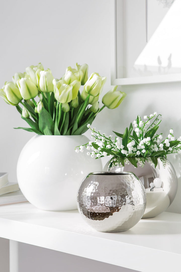 FINK - 115279 - MOON - Glas Vase, Opalglas weiss 25cm, Fink