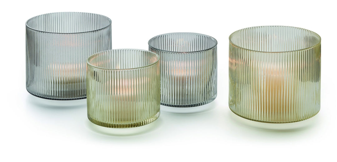 P107012 - PHILIPPI 'Line Windlicht, graues Glas 14cm (d)'