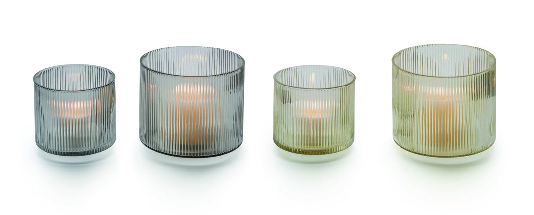 P107013 - PHILIPPI 'Line Windlicht, graues Glas 18cm (d)'