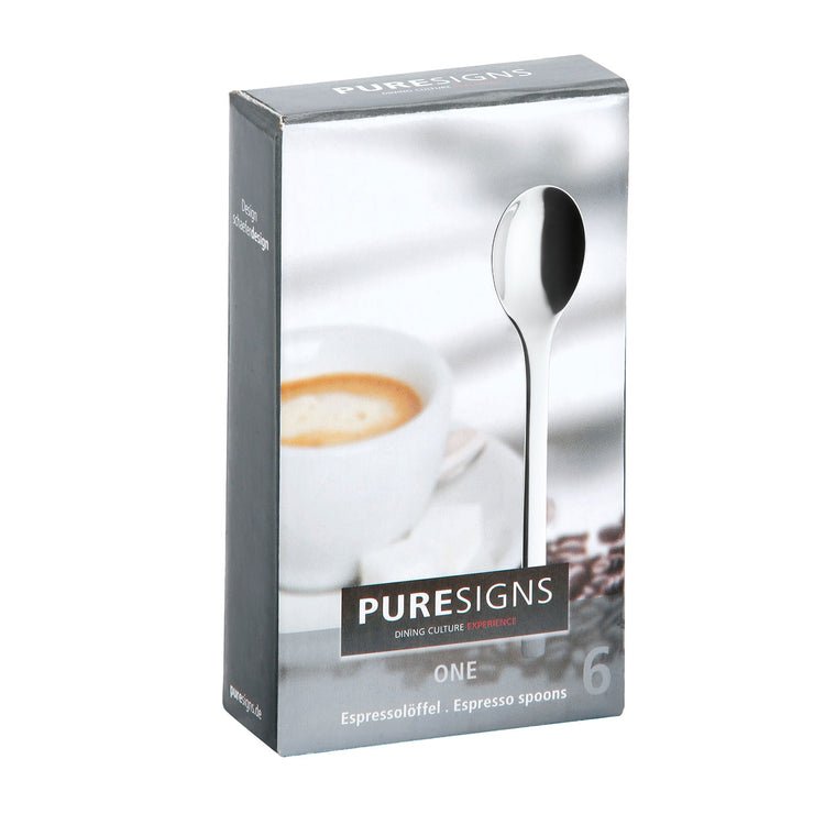 PUR - 3020623 - PureSigns 'Espressolöffel ONE Extra, poliert, 6 Stück'