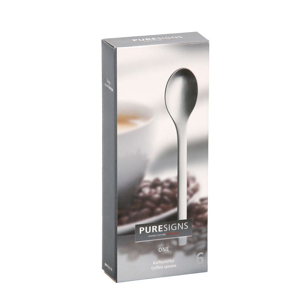 PUR - 3010613 - PureSigns 'Kaffeelöffel ONE Extra matt, 6 Stück'