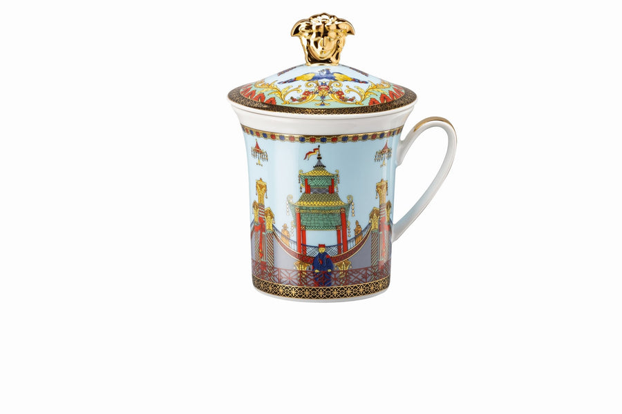 Rosenthal Versace 30 Jahre - Becher mit Deckel 'Marco Polo - 1993'-19315-406635-28700