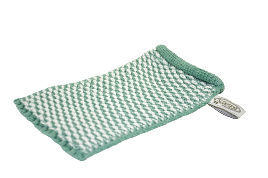 SOL - BK02112 - Solwang '1 Stück Waschhandschuh in Natur/hellem Antikgrün.'