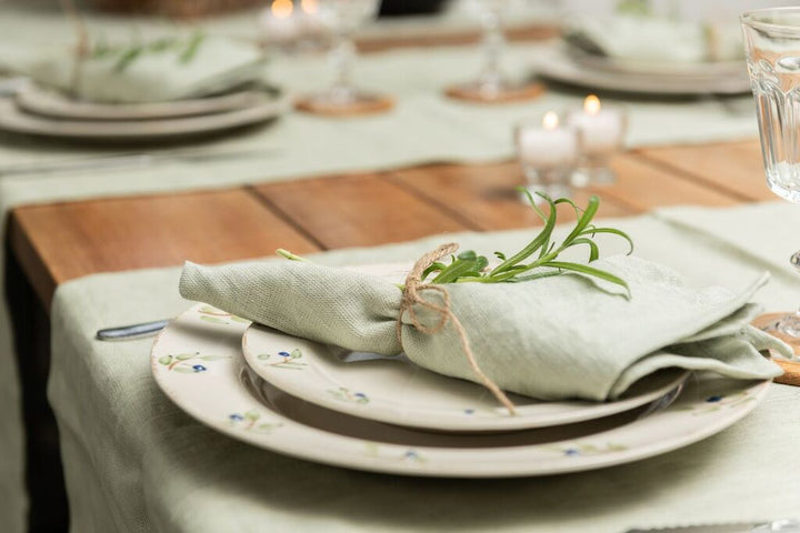 SOL - HL17 - Solwang Leinen - Tischläufer '1 Stück gewebtes Leinen Tischlaüfer' Light pink