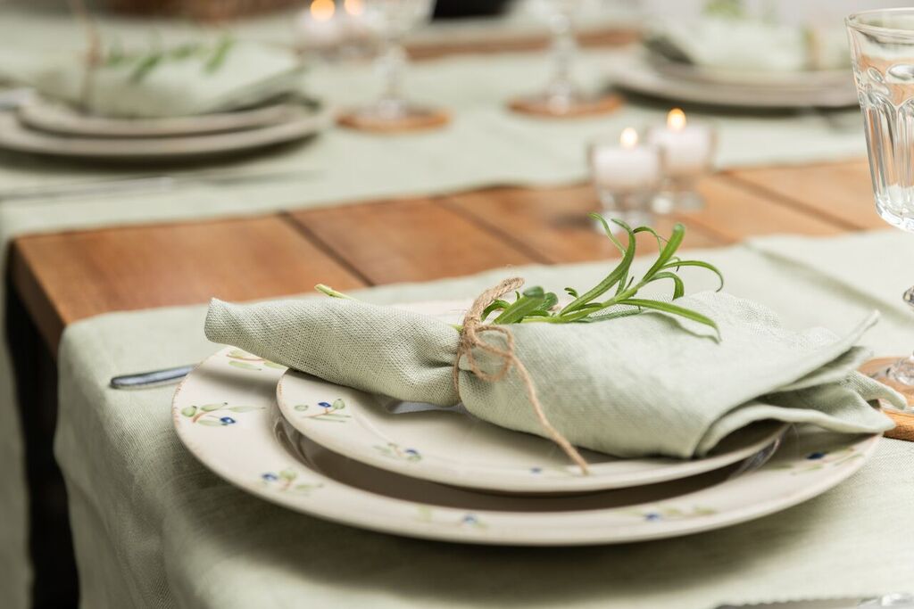 SOL - HL02 - Solwang Leinen - Tischläufer '1 Stück gewebtes Leinen Tischläufer' Nature